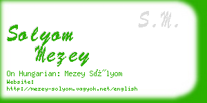 solyom mezey business card